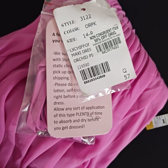 NEW Dessy Collection Neela Strapless Empire Waist Cutout Dress,‎ Orchid Pink, 14 - Picture 7 of 9